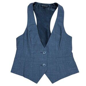 Y2K Express Design Studio Gray Button Front Blazer Vest Size 8
